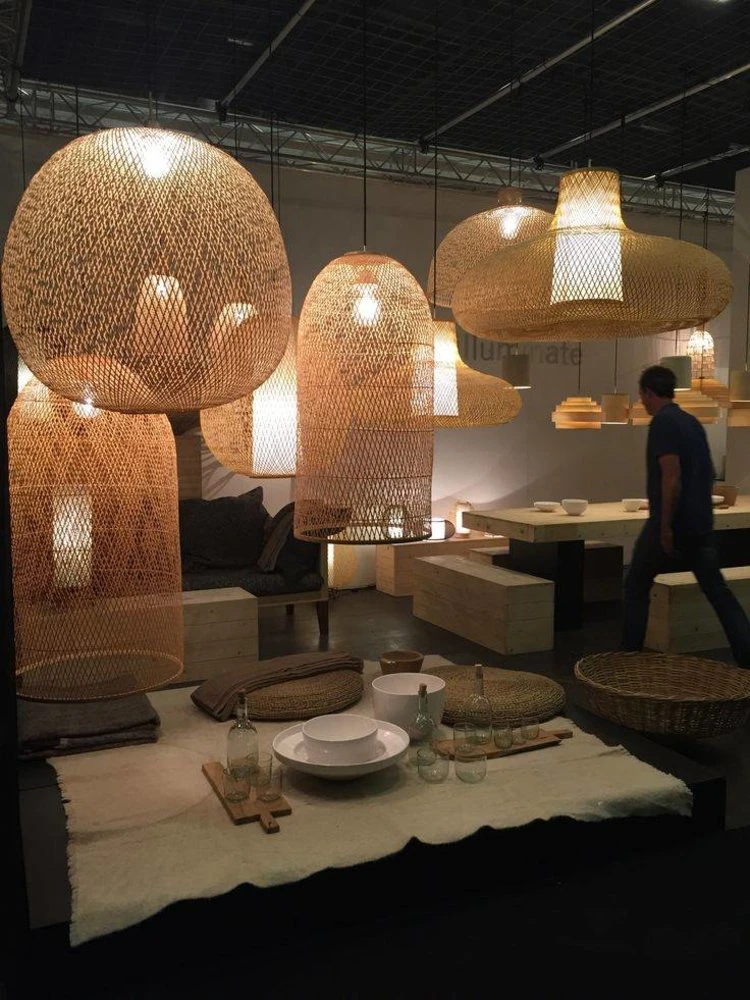 Ay Illuminate Hanglamp Cap Large Bamboe ø48cm 4 Ay Illuminate Hanglamp Cap Large Bamboe ø48cm - Afbeelding 2