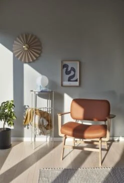 Hubsch Wandlamp Textiel Metaal - Zand/messing -Woonverlichting Winkel hubsch wandlamp textiel metaal zand messing 5