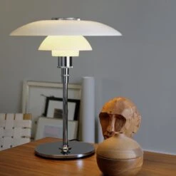 Louis Poulsen PH 4½-3½ Glas Tafellamp Chroom - 5744161501 -Woonverlichting Winkel louis poulsen ph 4 3 glas tafellamp chroom 5744161 1